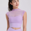 Vintage Fashion Sporty Top Round Neck Cap Sleeves Outdoor In Solid T-Shirt - Image 6