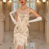 Vintage Inspired Sleeveless Elegant Flapper With Pringe Decor Lady Dress - Image 10