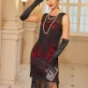 Vintage Inspired Sleeveless Elegant Flapper With Pringe Decor Lady Dress - Image 5
