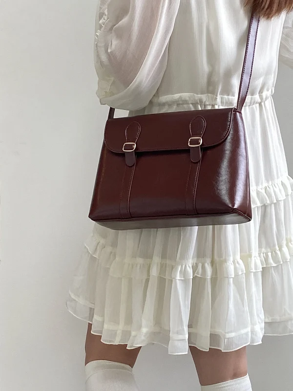 Vintage Large Capacity Ladies Tote Purse Pu Leather Messenger Shoulder Bag