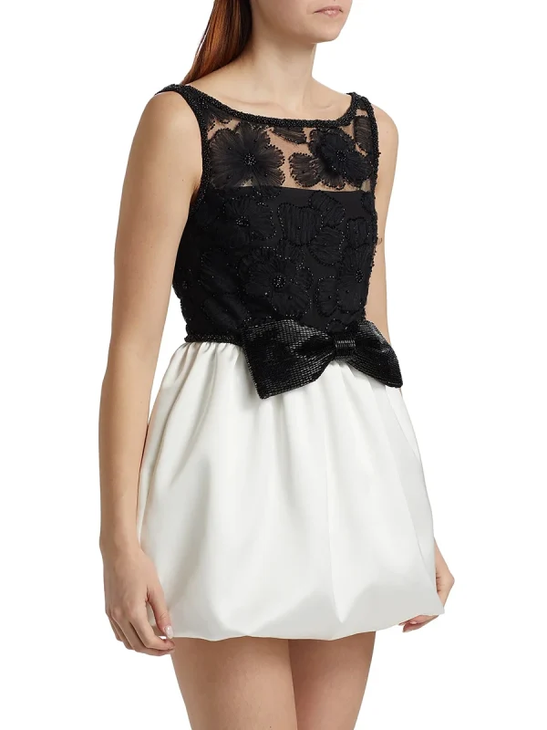 Vintage O Neck Sleeveless High Waist Temperament Mini Dress - Image 2