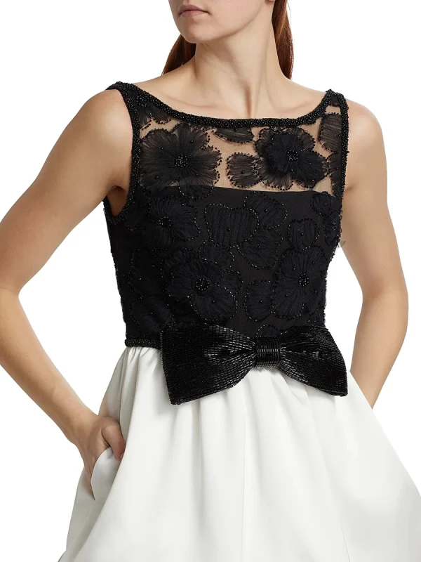 Vintage O Neck Sleeveless High Waist Temperament Mini Dress - Image 3