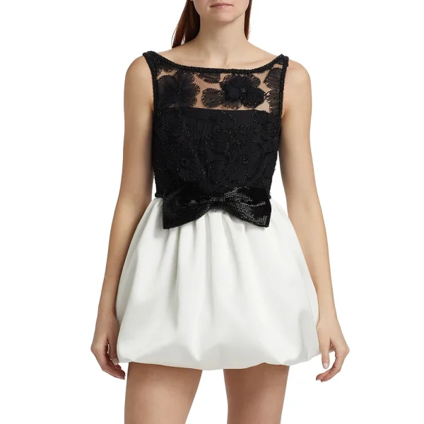 Vintage O Neck Sleeveless High Waist Temperament Mini Dress - Image 4