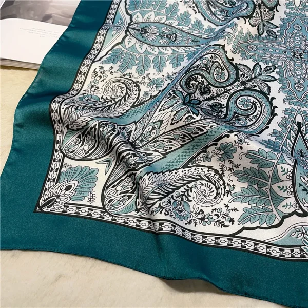 Vintage Paisley Printed Bandana Lightweight Soft Satin Stylish Versatile Neck Hairbands Scarf - Image 11