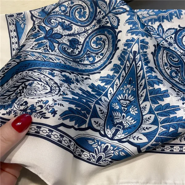 Vintage Paisley Printed Bandana Lightweight Soft Satin Stylish Versatile Neck Hairbands Scarf - Image 14