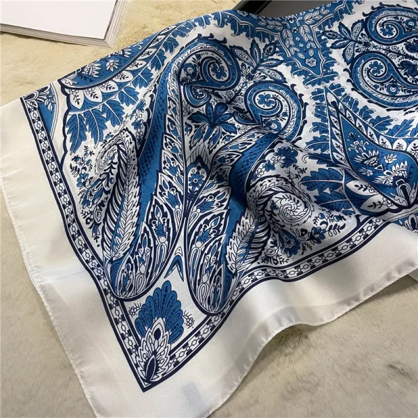 Vintage Paisley Printed Bandana Lightweight Soft Satin Stylish Versatile Neck Hairbands Scarf - Image 16