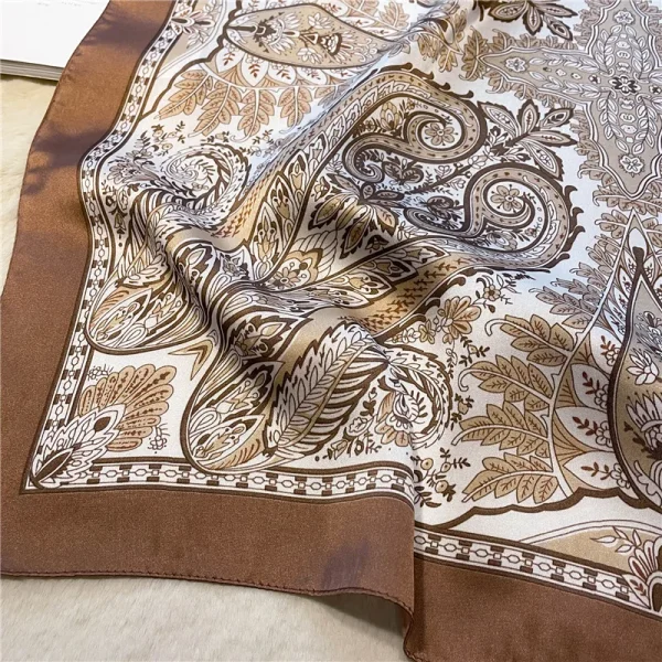 Vintage Paisley Printed Bandana Lightweight Soft Satin Stylish Versatile Neck Hairbands Scarf - Image 7