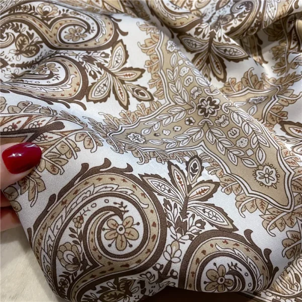 Vintage Paisley Printed Bandana Lightweight Soft Satin Stylish Versatile Neck Hairbands Scarf - Image 8