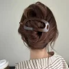 Vintage Plastic Solid Hollow Oval Simple Twist Temperament Ornament Hair Clips - Image 3