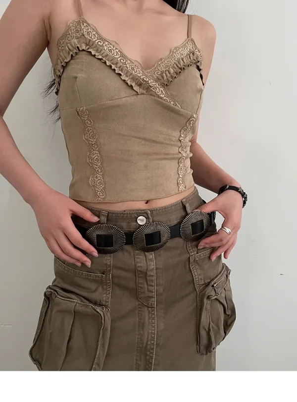 Vintage Shell Pattern Leather Versatile Western Belt - Image 13