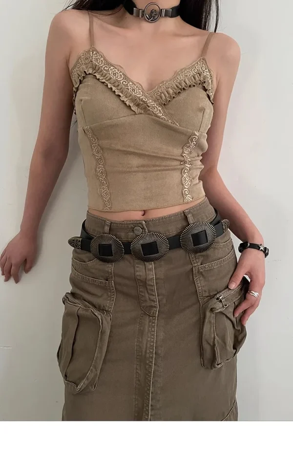 Vintage Shell Pattern Leather Versatile Western Belt - Image 10