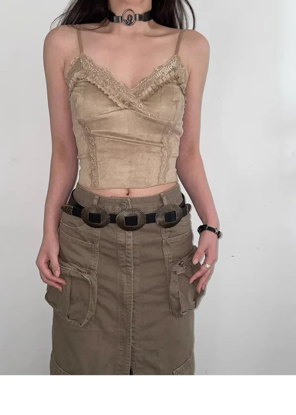 Vintage Shell Pattern Leather Versatile Western Belt - Image 7