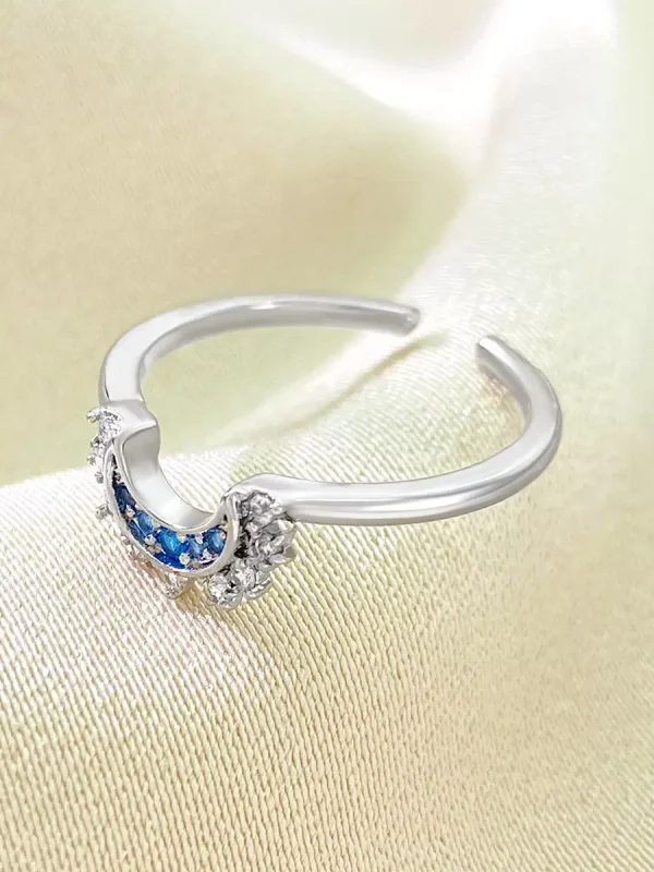 Casual Alloy Sun Moon Rhinestone Nature Chic Beach Resort Wear Rings - Image 5