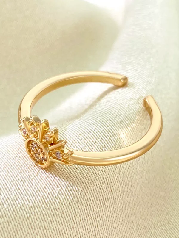 Casual Alloy Sun Moon Rhinestone Nature Chic Beach Resort Wear Rings - Image 4