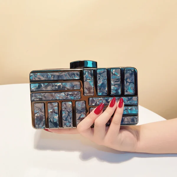 Acrylic Hollow Out Style Evening Sequined Flap Arrival Shoulder Box Holder Handbags - Image 3