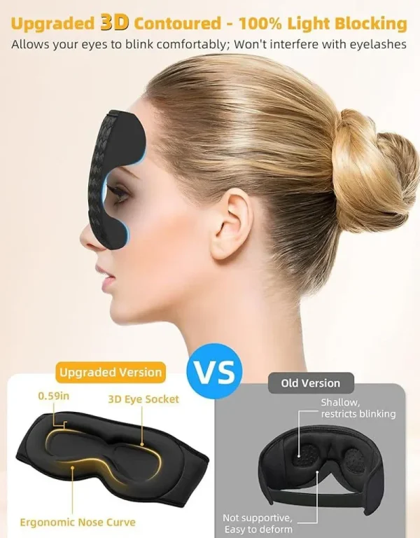 Adjustable Wireless Sleeping Headphones Blindfold Soft Washable Bluetooth5.4 Music Headset Eyemask - Image 3
