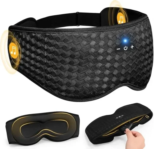 Adjustable Wireless Sleeping Headphones Blindfold Soft Washable Bluetooth5.4 Music Headset Eyemask - Image 4