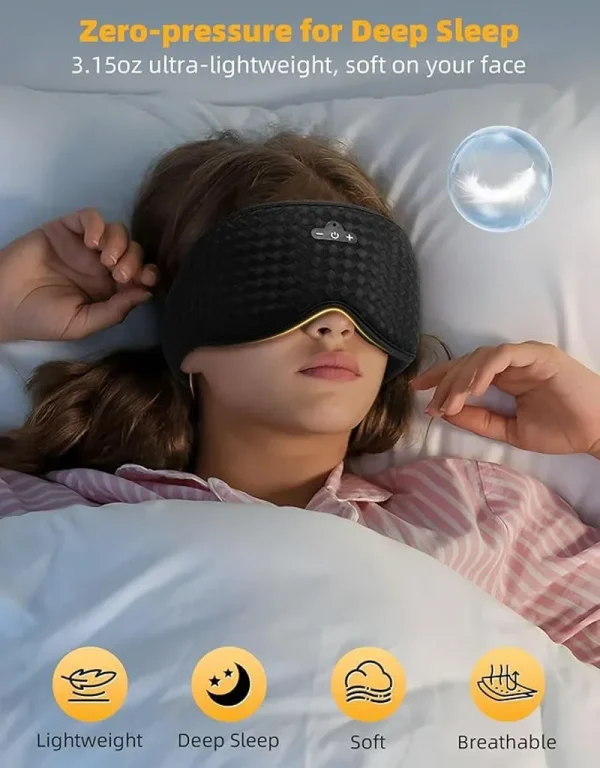 Adjustable Wireless Sleeping Headphones Blindfold Soft Washable Bluetooth5.4 Music Headset Eyemask