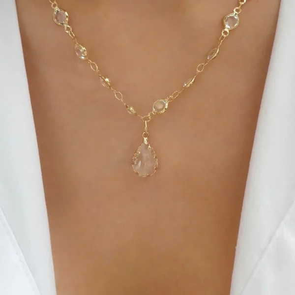 Bohemia Rainbow Crystal Gemstone Retro Colored Zircon Simple Clavicle Chain Choker Necklace - Image 2