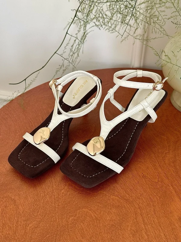 Buckle Strap Narrow Band Footwear Ankle-Wrap Gladiator Sandals High Heels Pumps Sandals - Image 5