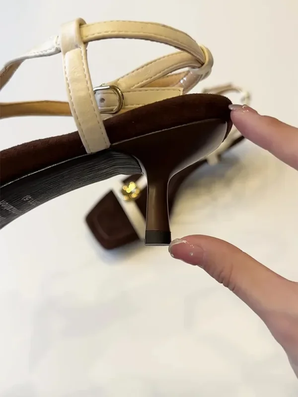 Buckle Strap Narrow Band Footwear Ankle-Wrap Gladiator Sandals High Heels Pumps Sandals - Image 10