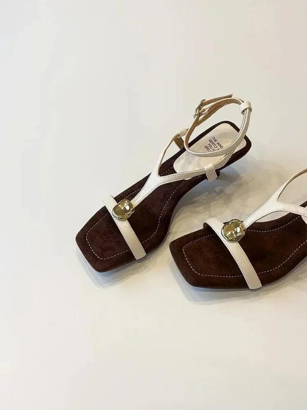 Buckle Strap Narrow Band Footwear Ankle-Wrap Gladiator Sandals High Heels Pumps Sandals - Image 6