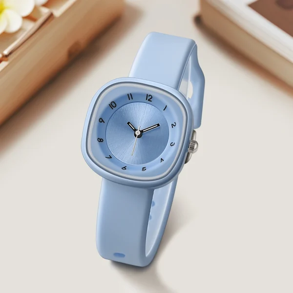 Casual Alloy Simple Irregular Shape Sport Band Silicone Watch Quartz Wristwatch - Image 3