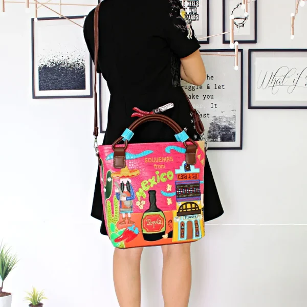 Casual Crocodile Pattern Cartoon Design Designer Bucket Embroidered Purses and Cross Body Shoulder Bag - Image 3