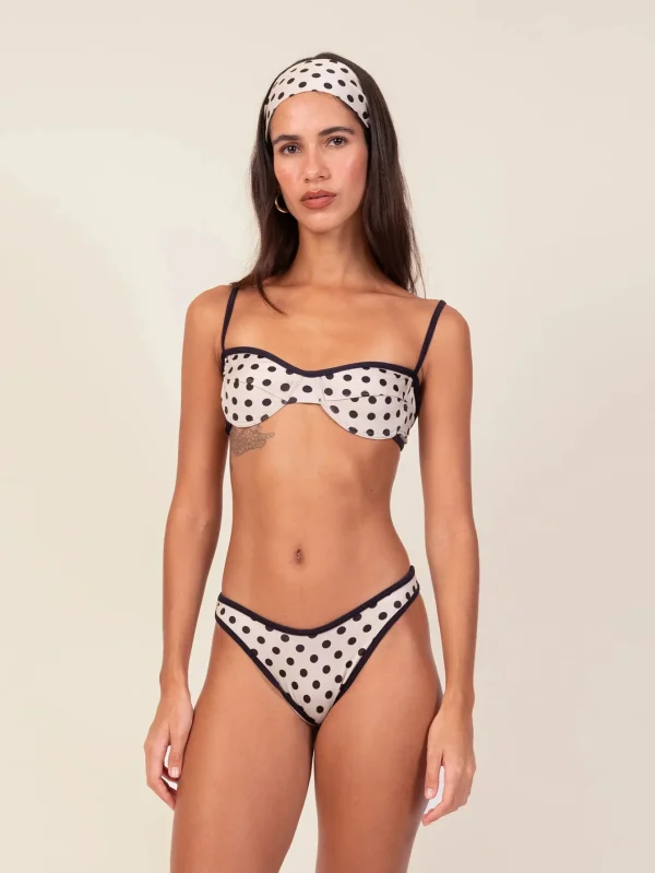 Casual Cute Polka Dot Print High Waist Two Piece Bikini Sets