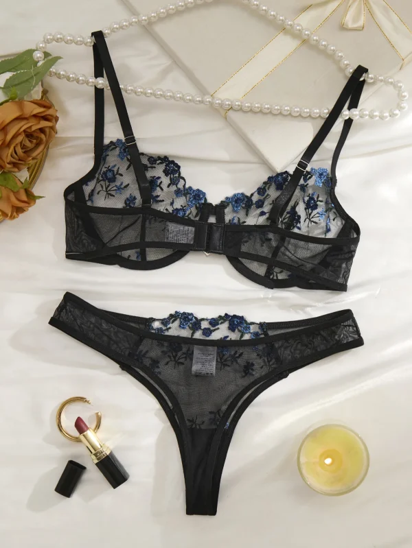 Casual Embroidered Stamen Semi Transparent Heart-Shaped Design Suitable - Image 2