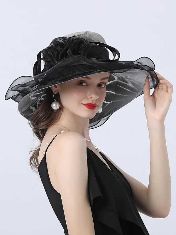 Casual Floral Travel Sun Protection Foldable Wide Brim Beach Sun Hat - Image 5