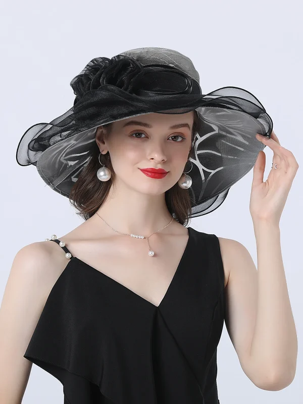 Casual Floral Travel Sun Protection Foldable Wide Brim Beach Sun Hat - Image 7