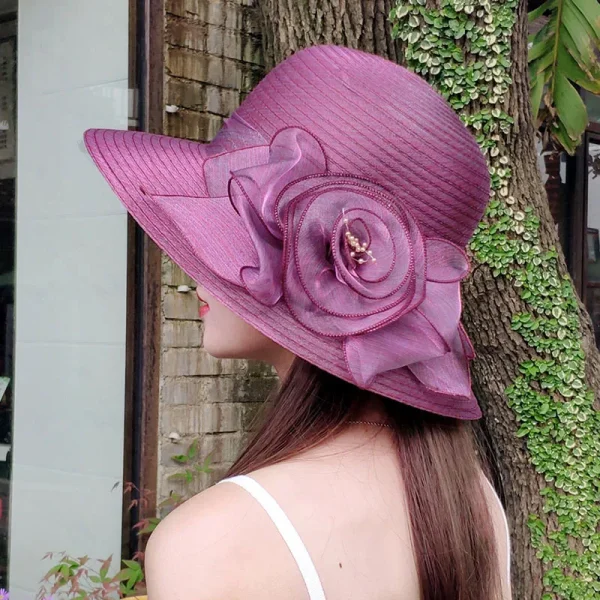 Casual Flower Breathable Basin Sun Protection Sunscreen Beach Flanging Bucket Hat - Image 3