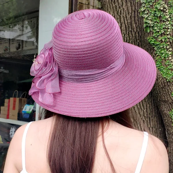 Casual Flower Breathable Basin Sun Protection Sunscreen Beach Flanging Bucket Hat - Image 4