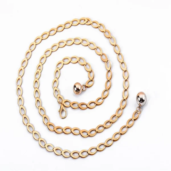 Casual Geometric Metal Chain High Waist All-Match Dress Belts - Image 3