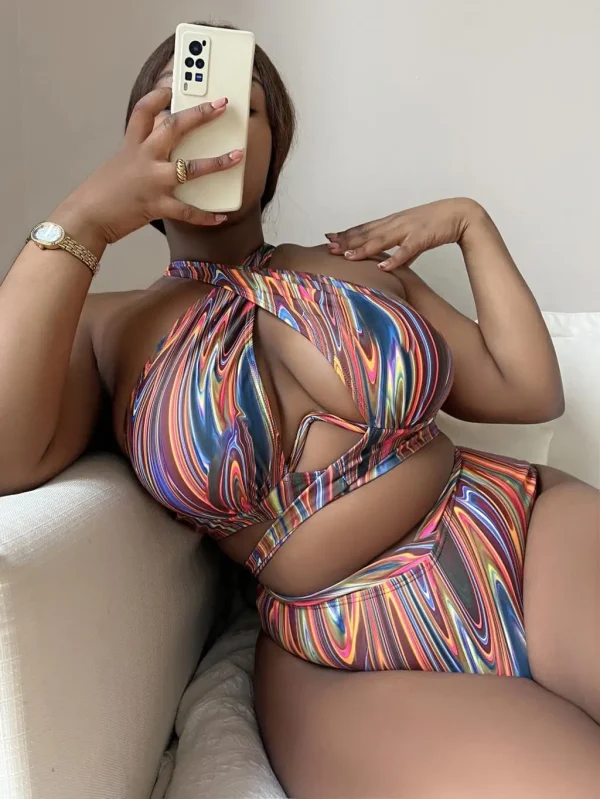 Casual High Waist Bathers Push Up Bikini Printed Swimsuit - Image 2
