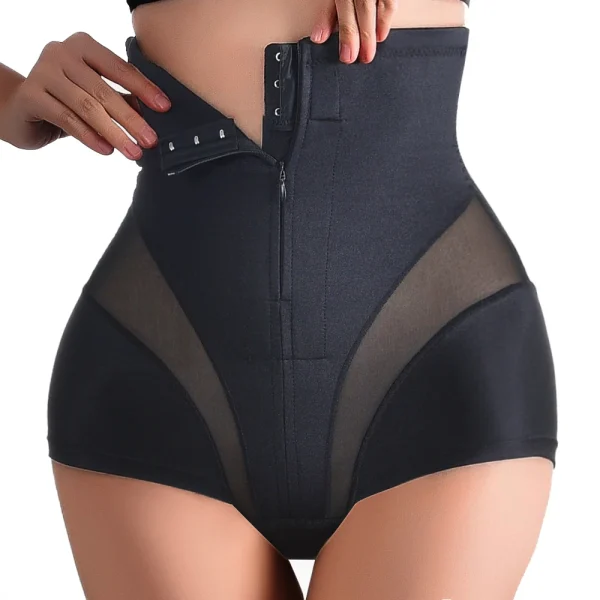Casual High Waist Trainer Tummy Slimming Belly Control Body Underwear Briefs Zipper Panties Shapewear - Image 2