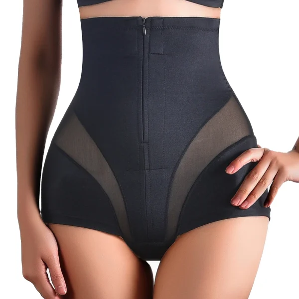 Casual High Waist Trainer Tummy Slimming Belly Control Body Underwear Briefs Zipper Panties Shapewear - Image 3