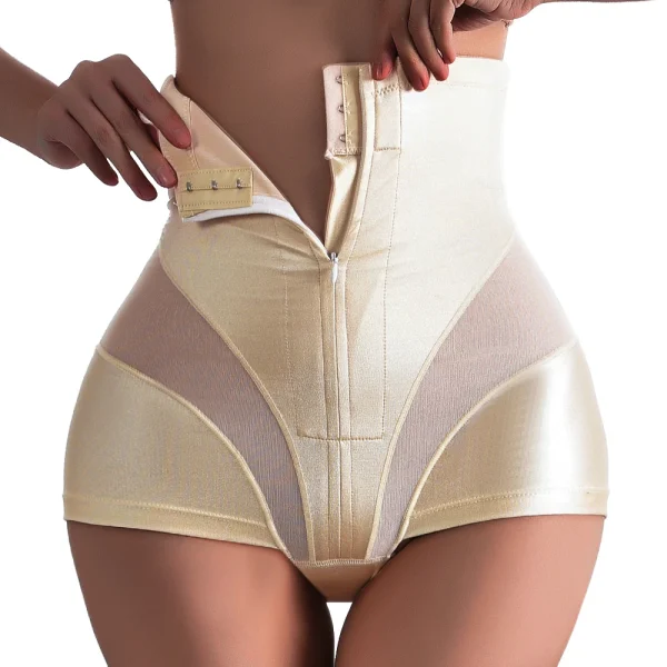 Casual High Waist Trainer Tummy Slimming Belly Control Body Underwear Briefs Zipper Panties Shapewear - Image 5