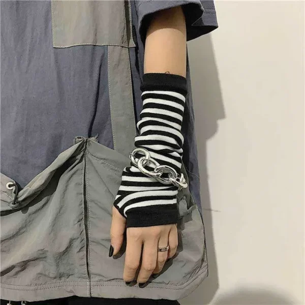 Casual Hip-hop Glove Elbow Mittens Cool Stretch Winter Arm Warmer Mitten Outdoor Punk Long Fingerless Gloves - Image 4
