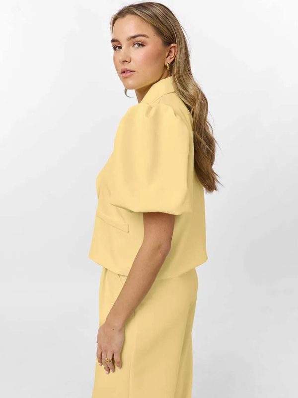 Casual Lapel Short Sleeve Single Button Shirts High Waist Straight Pants Sets - Image 2