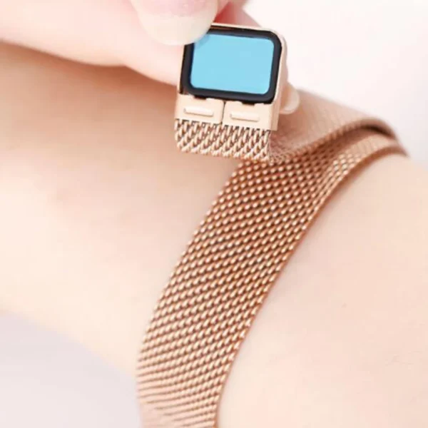 Casual Magnet Buckle Mesh Band Bracelet Quartz Watch Rectangle 2PCS Set - Image 4