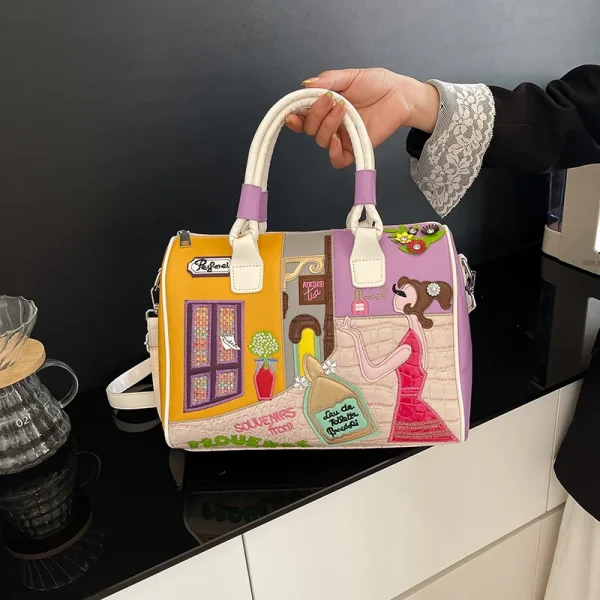 Casual PU Leather Large Capacity Zipper Messenger Handbags Shoulder Crossbody Bag - Image 9