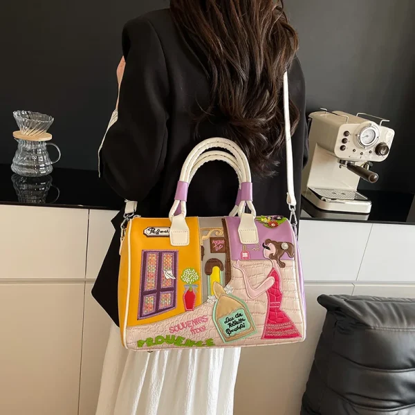 Casual PU Leather Large Capacity Zipper Messenger Handbags Shoulder Crossbody Bag - Image 10