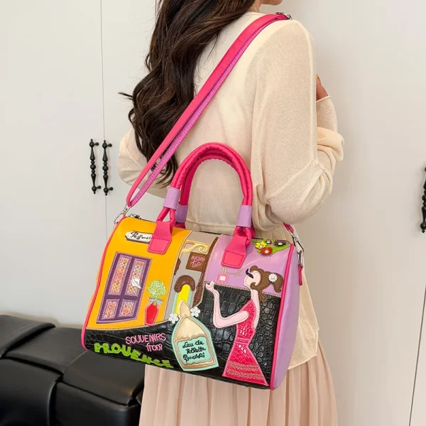 Casual PU Leather Large Capacity Zipper Messenger Handbags Shoulder Crossbody Bag - Image 3