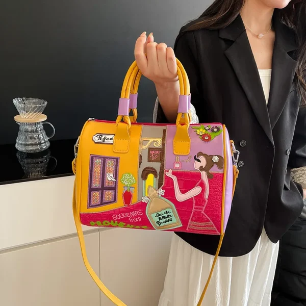 Casual PU Leather Large Capacity Zipper Messenger Handbags Shoulder Crossbody Bag - Image 7