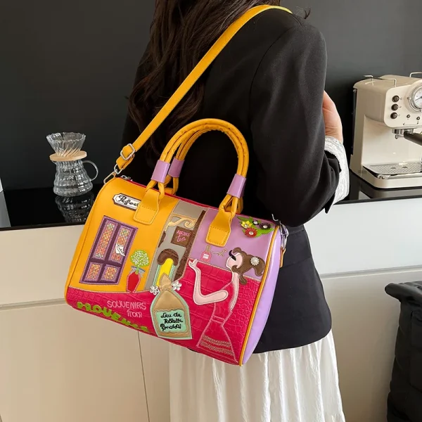 Casual PU Leather Large Capacity Zipper Messenger Handbags Shoulder Crossbody Bag - Image 8