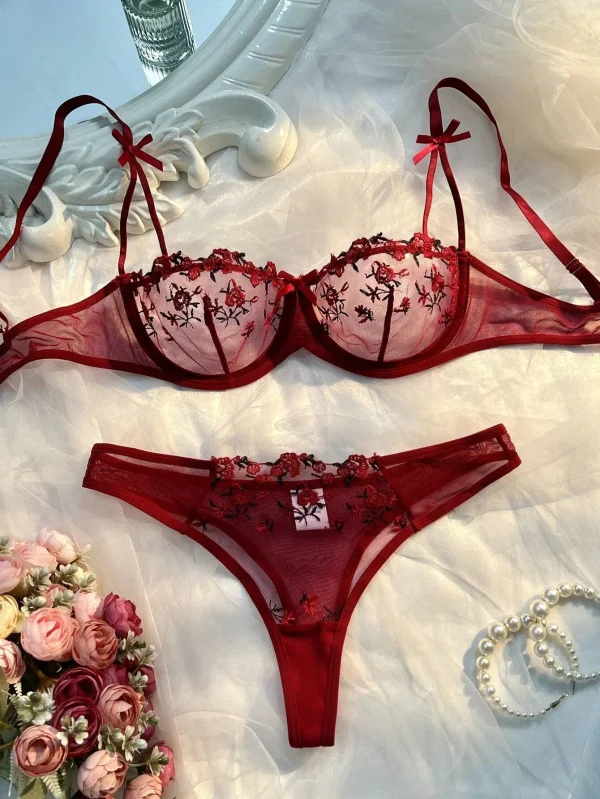 Casual Romantic Fancy Eroticу Embroidery Cute Beautiful Set - Image 2