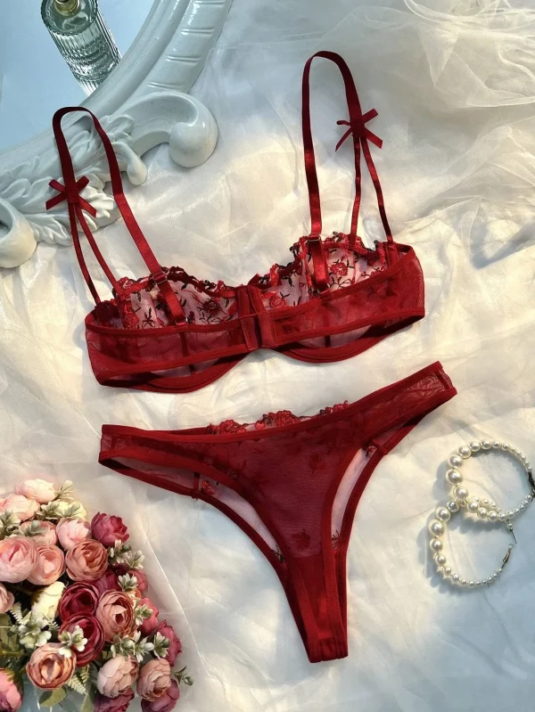 Casual Romantic Fancy Eroticу Embroidery Cute Beautiful Set - Image 3