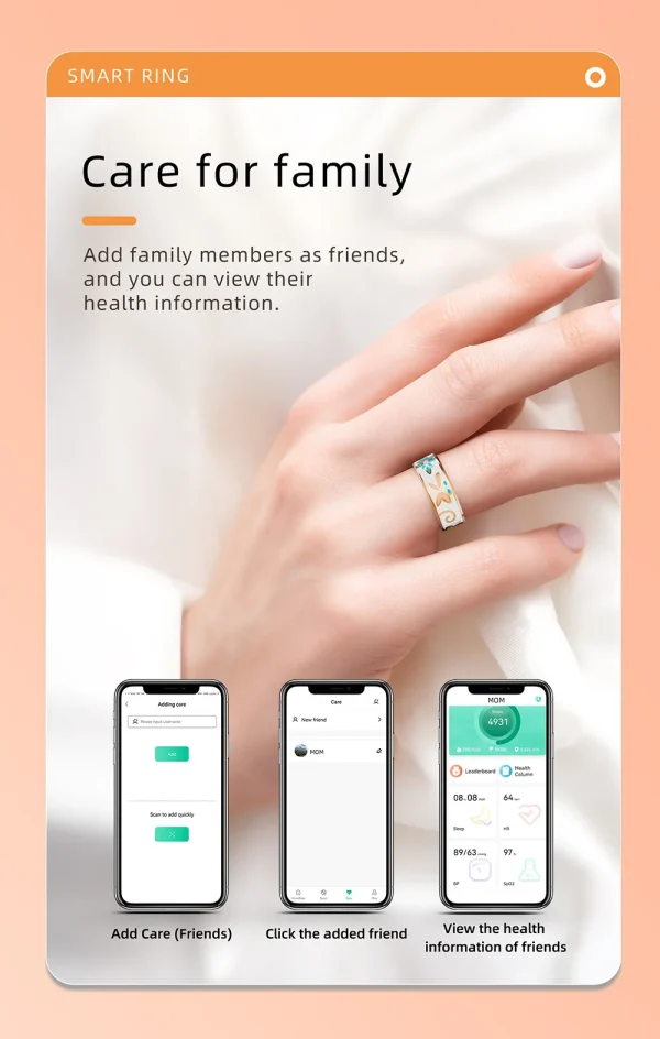 Casual Sleep Monitoring Blood Oxygen Measurement Blood Pressure Multi-sports Modes Enamels Craftsmanship Smart Ring - Image 10